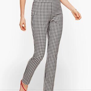 NWT Women's Talbots Chatham Crop Pant Springtime Gingham Black White Size 2